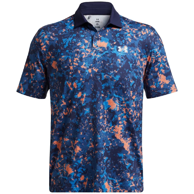 Amazing Deals T2G Printed Polo Flare Orange/Tech Blue/Midnight Navy - AW24