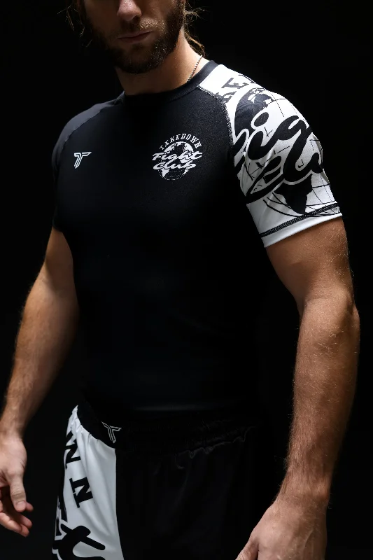 Limited Availability Fight Club Globe Short-Sleeve Rashguard - Black