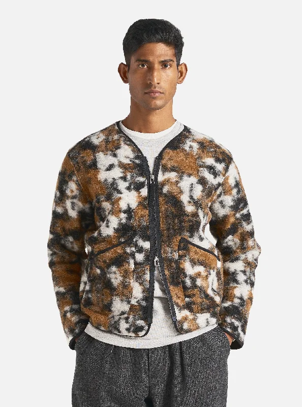 Last Chance Universal Works Zip Liner Jacket in Brown Ylang Flower Fleece