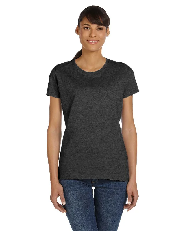Shop and Save Fruit of the Loom Ladies Heavy Cotton T-Shirt | Black Heather