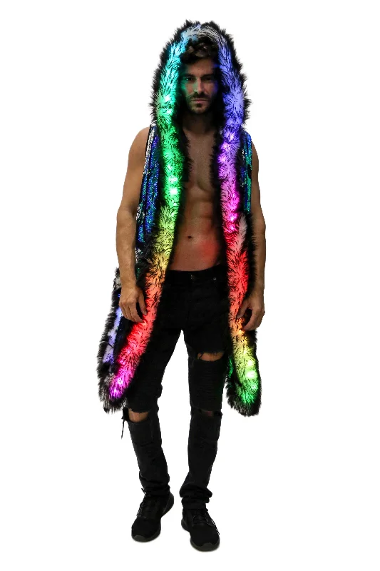 Buy Now Men's LED Sequin Vest in "Blue/ Green /Silver"