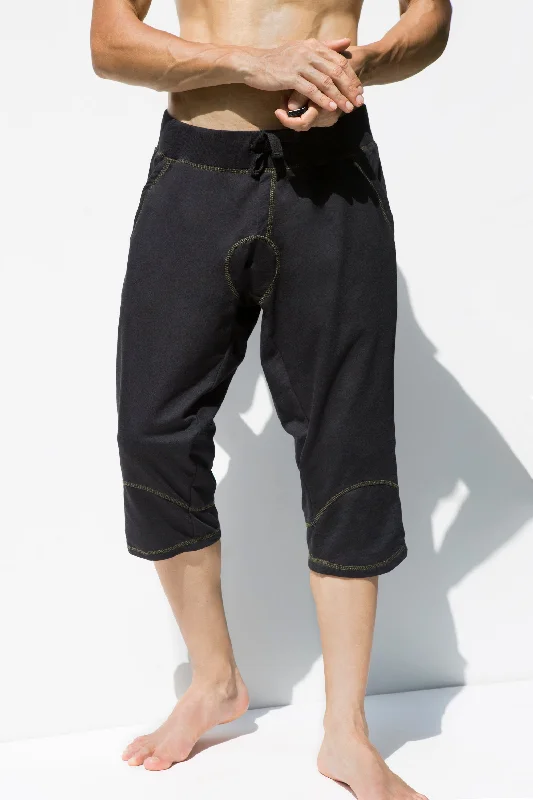 Savings Spectacular Men 3/4 Pants - Yoga Men Capris - Black