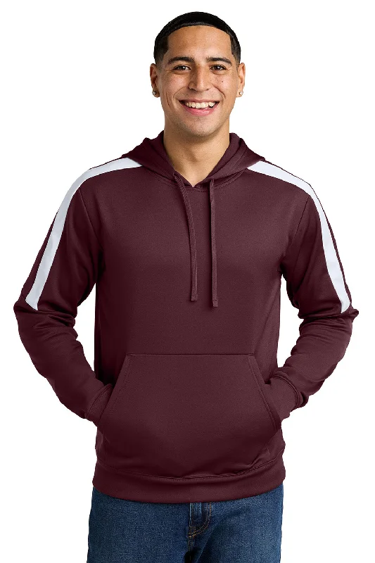 While Supplies Last Sport-Tek Mens Sport-Wick Moisture Wicking United Fleece Hooded Sweatshirt Hoodie w/ Pouch Pocket - Maroon/White - New While Supplies Last Sport-Tek Mens Sport-Wick Moisture Wicking United Fleece Hooded Sweatshirt Hoodie w/ Pouch Pocket - Maroon/White - New
