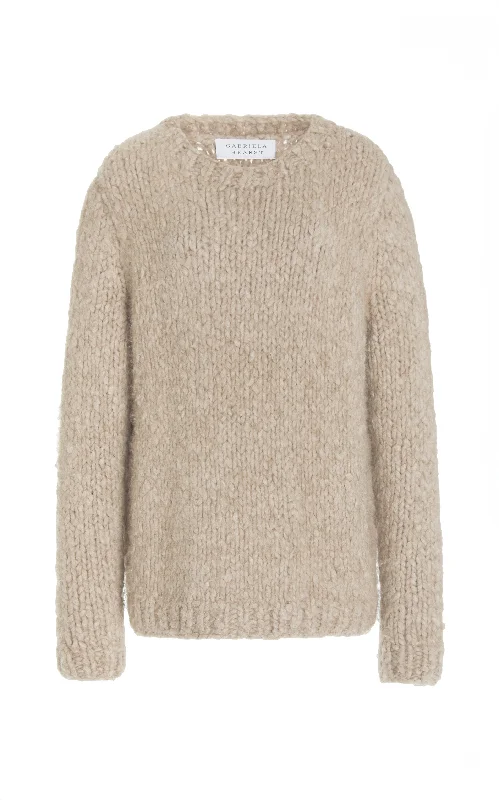 Steal Deal Lawrence Knit Sweater in Oatmeal Welfat Cashmere