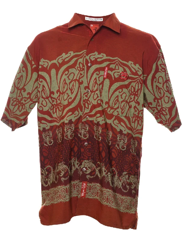 Mega Sale 1990s Short Sleeve Light Green & Maroon Ecko Shirt - M