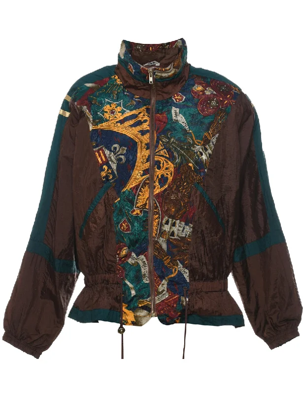 Blowout Sale 1990s Multi-Colour Zip-Front Nylon Jacket - L
