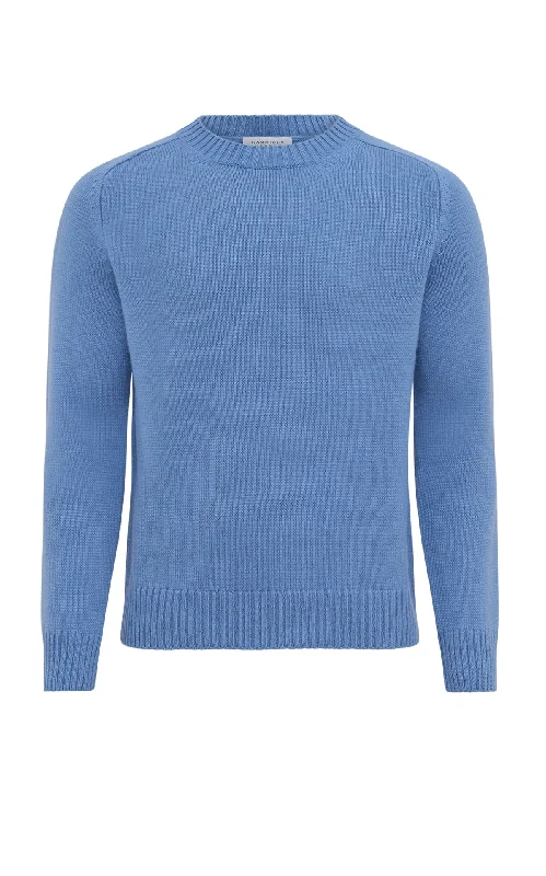 Early Bird Discount Francesco Knit Sweater in Light Blue Denim Cashmere