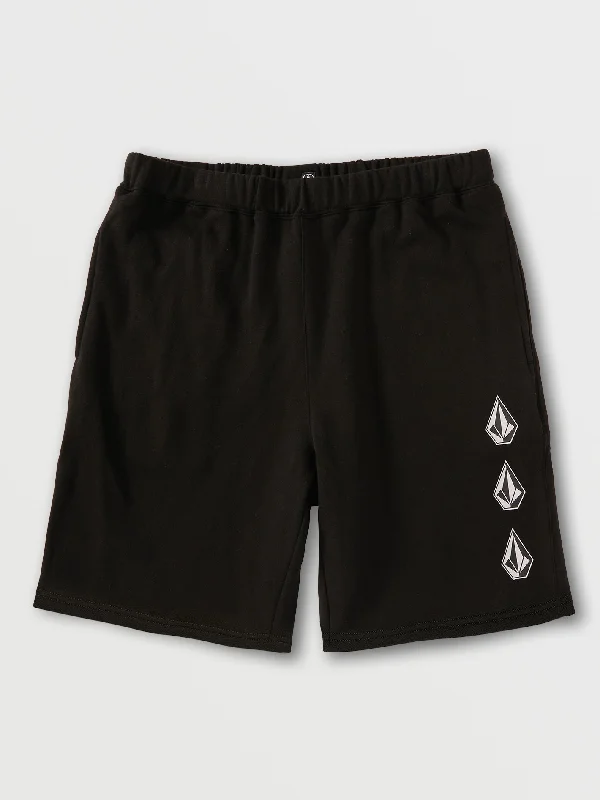 Mega Discount Iconic Stone Fleece Shorts - Black