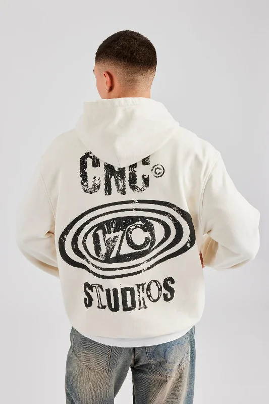 Weekend Bargains Just for You Cernucci 17 Studios Oversized Hoodie - Off White