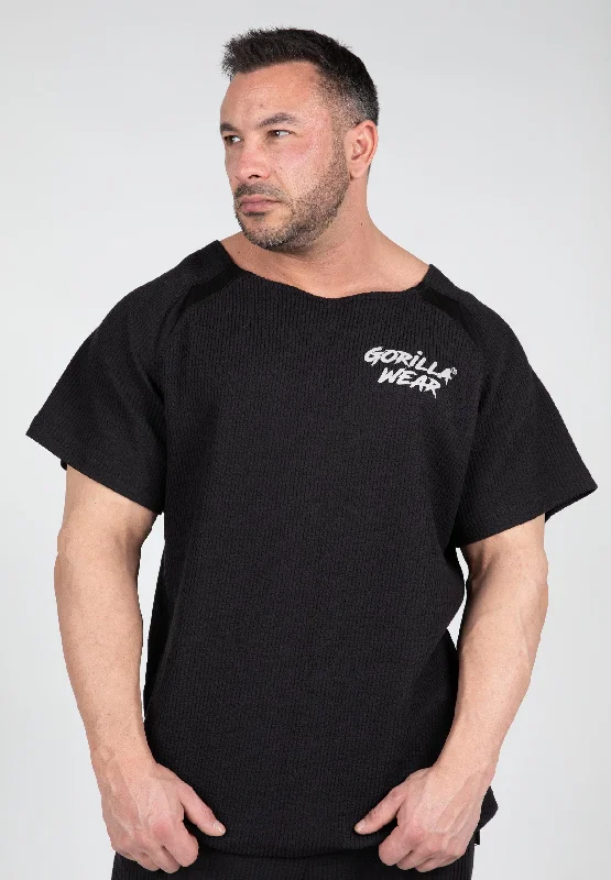 Steals and Deals Augustine Old School Workout Top - Black